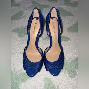 Gianni Bini Royal Blue D'Orsay Open-Toe Heels